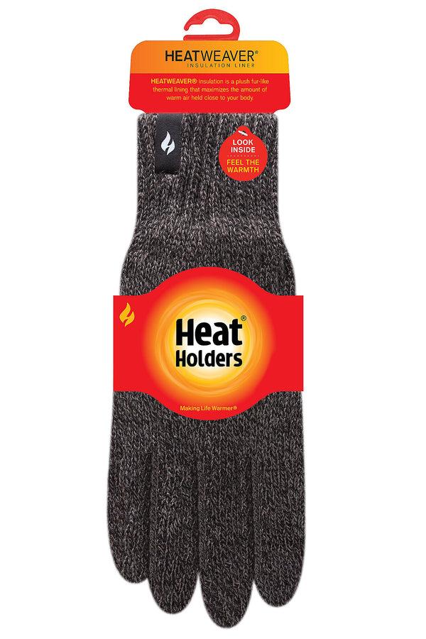 heat holders Men's Chase Flat Knit Silicone Grip Twist Glove Navy