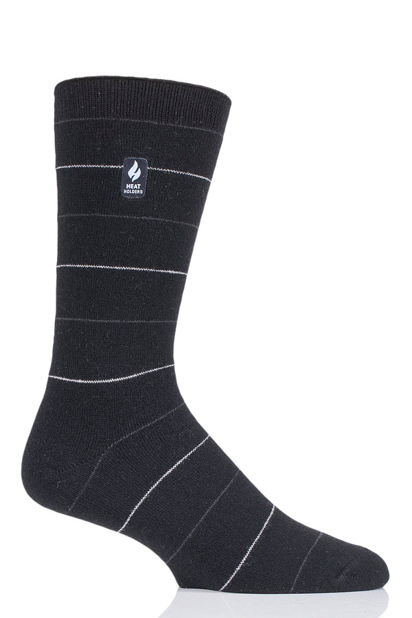 Heat Holders Men's Corbin ULTRA LITE™ Fine Stripe Crew Socks Black