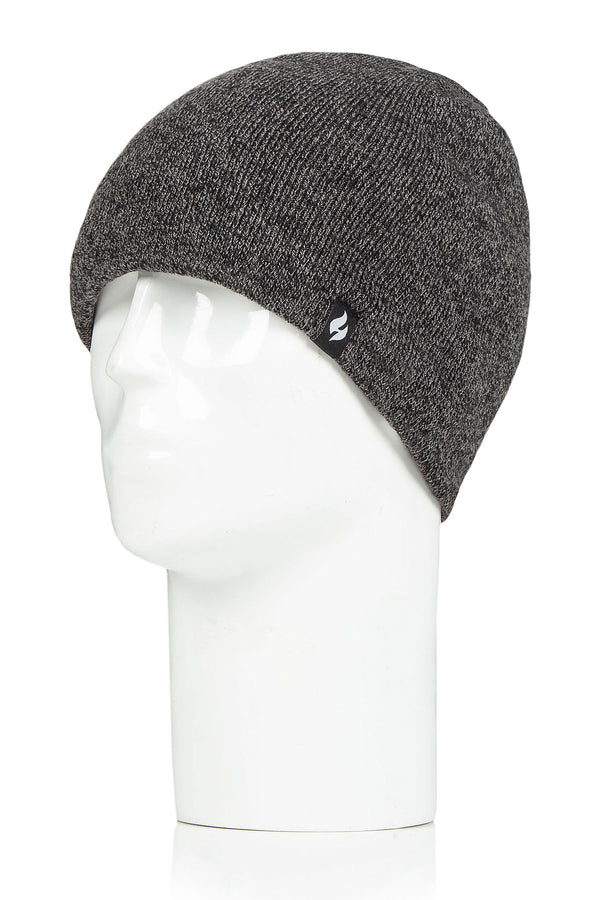 Heat Holders Men's David Flat Knit Watch Cap Pebble Grey Melange