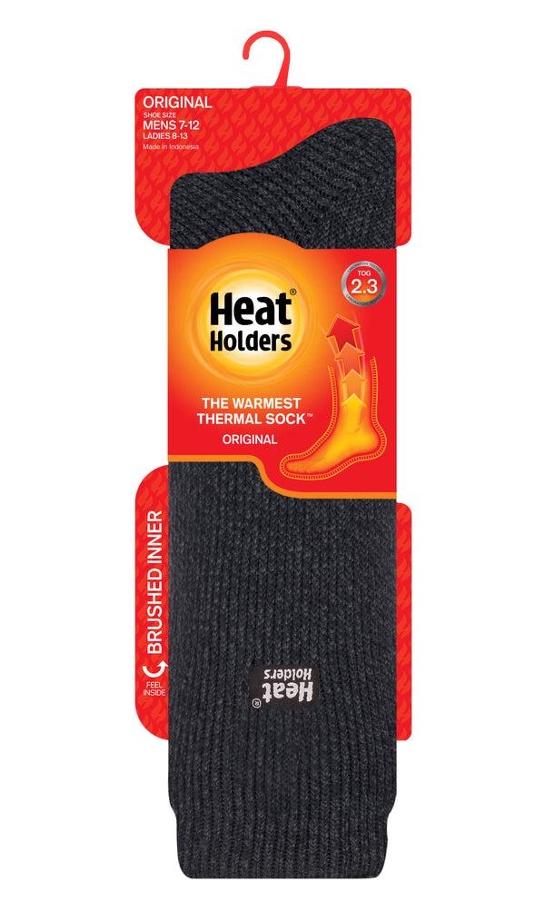 heat holders Men's Gabriel ORIGINAL™ Solid with Contrast Heel & Toe Long Sock Black