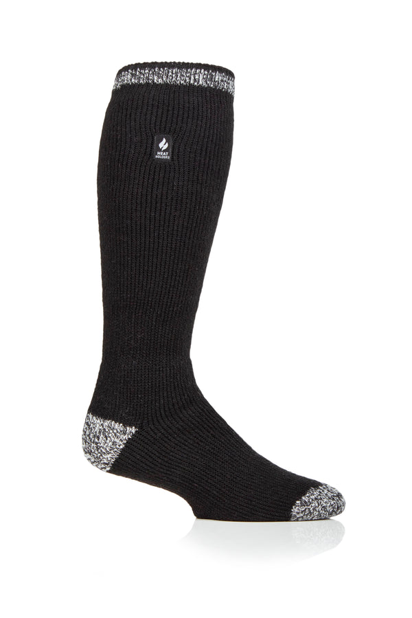 Heat Holders Men's Gabriel ORIGINAL™ Solid With Contrast Heel & Toe Long Sock Black