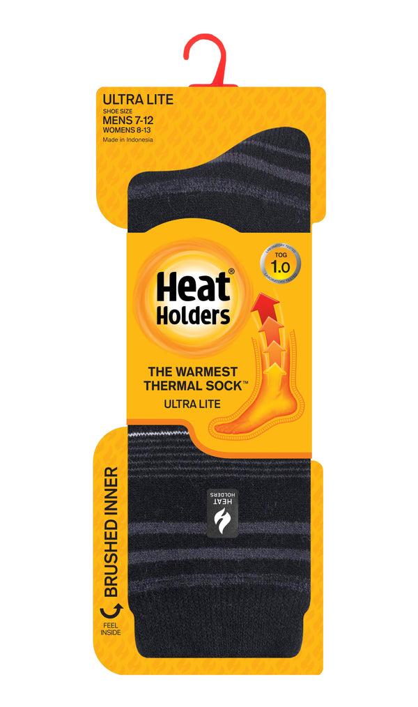 heat holders Men's George ULTRA LITE™ Stripe Crew Socks Black