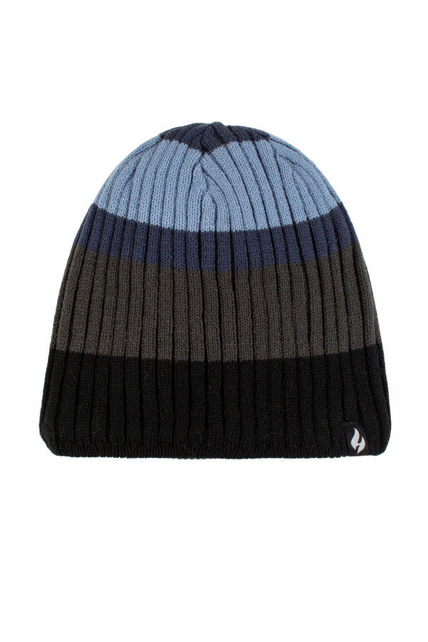 Heat Holders Men's Grayson Rib Stripe Hat Black/Blue