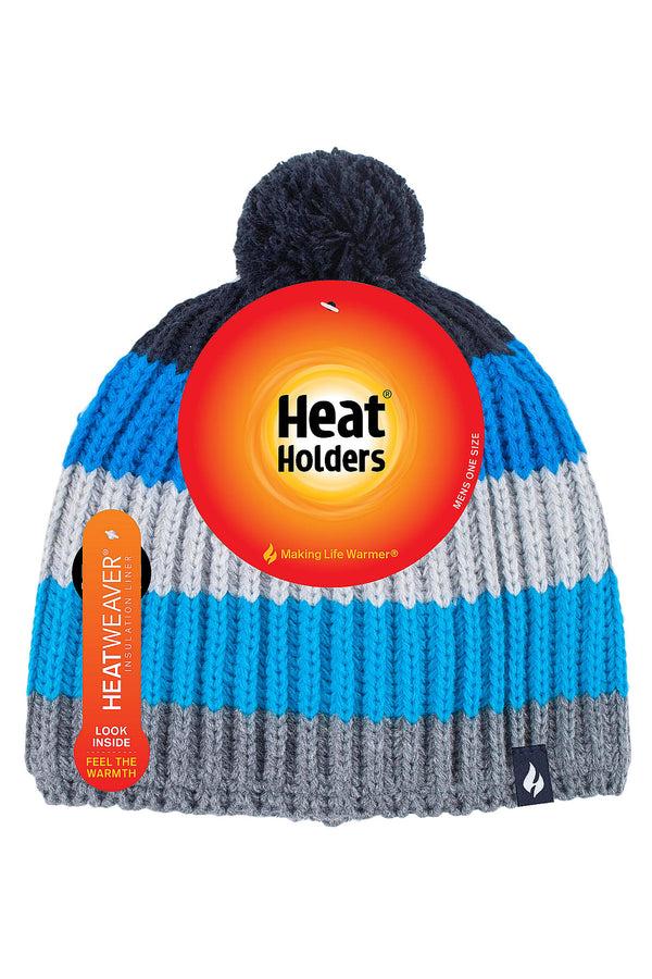 heat holders Men's Ian Snowsports Block Stripe Hat Grey/Blue