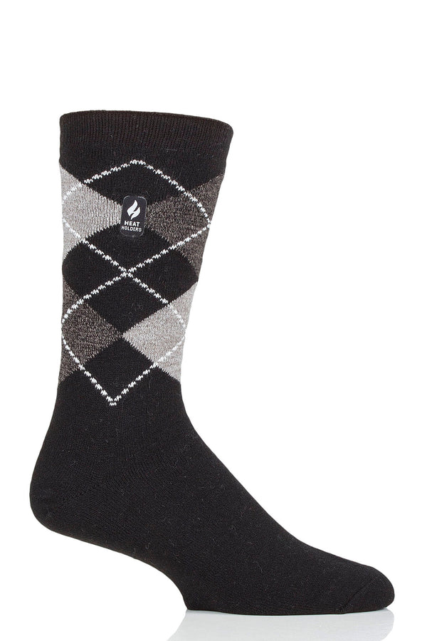 Heat Holders Men's Jake ULTRA LITE™ Argyle Crew Socks Black