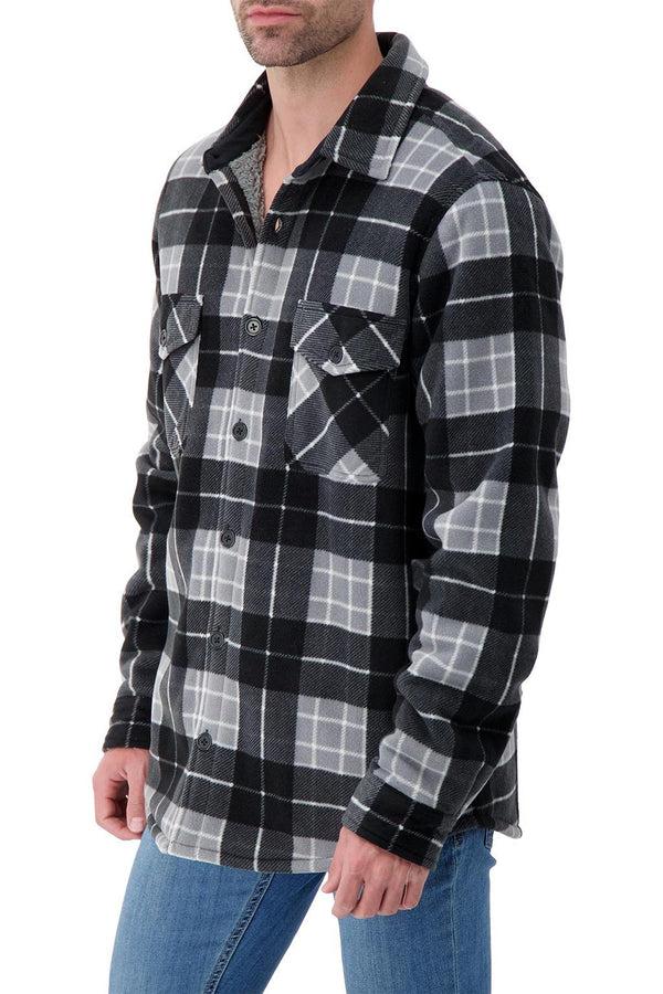 heat holders Men's Jax Plaid Shirt Jacket Grey/Black