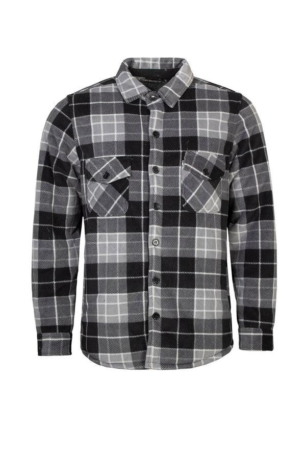 Heat Holders Men's Jax Plaid Shirt Jacket Grey/Black