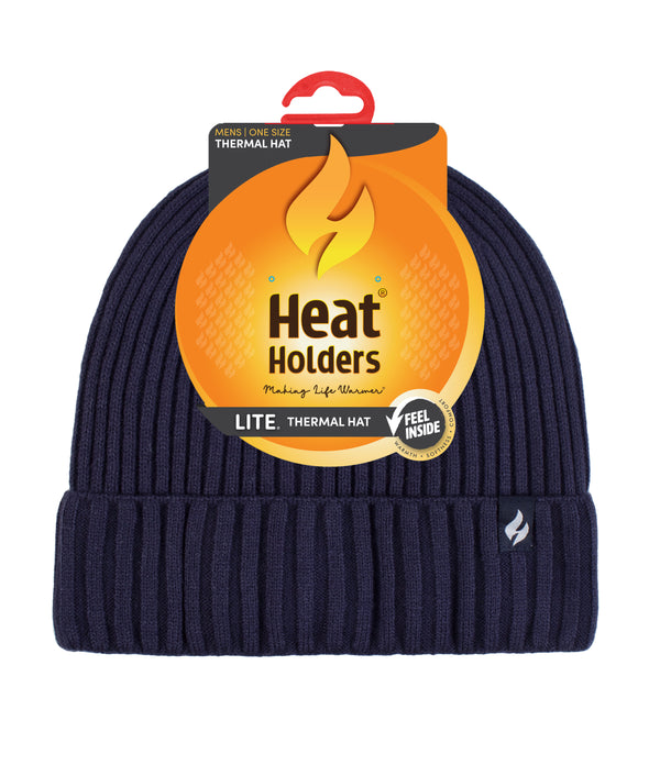 Heat Holders Men's LITE Oliver Rib Knit Roll Up Hat One Size