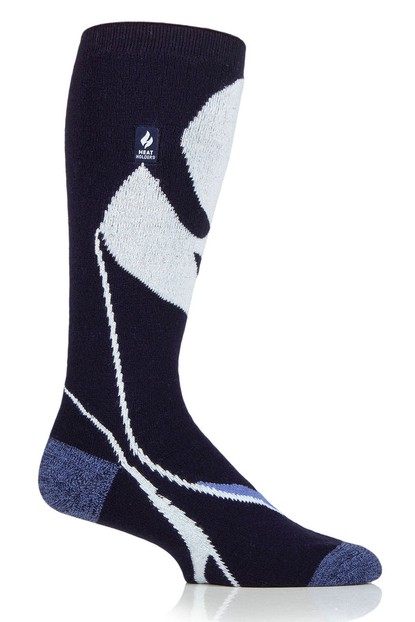 Heat Holders Men's Mogul ULTRA LITE™ Snowsports Long Socks Navy/Light Blue