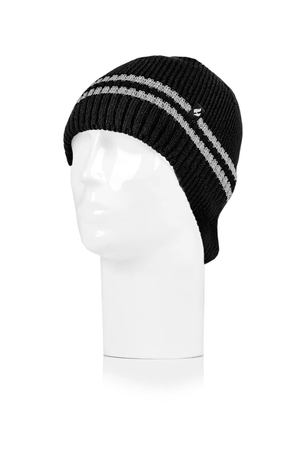 heat holders Men's Robert Cozy Ears Hat W Reflective Stripes Black