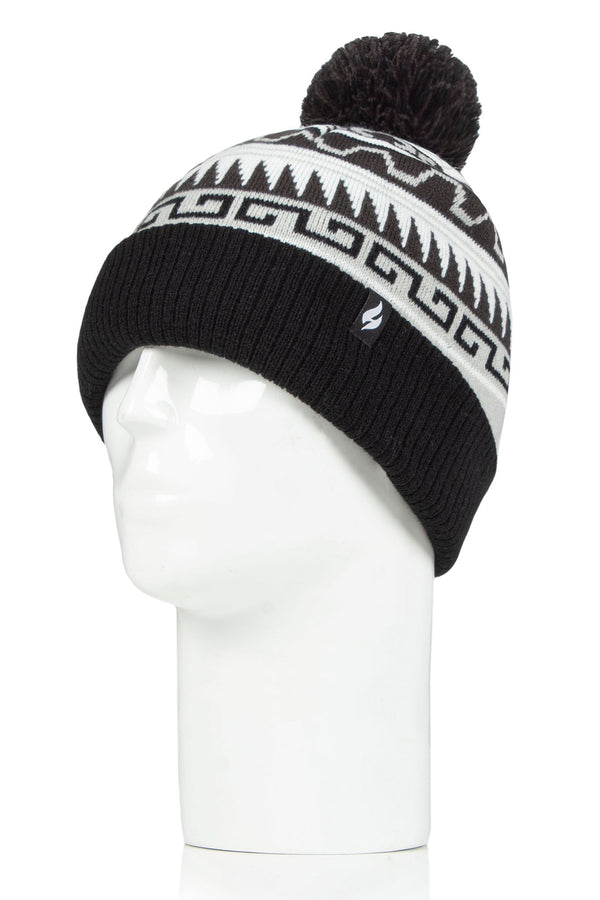 Heat Holders Men's Sawyer Snowsports Jacquard Hat Black/Charcoal