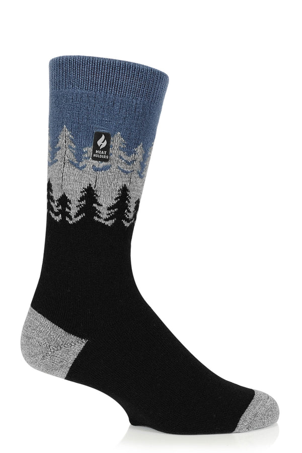 Heat Holders Men's ULTRA LITE™ Trees Patterned Crew Socks Black
