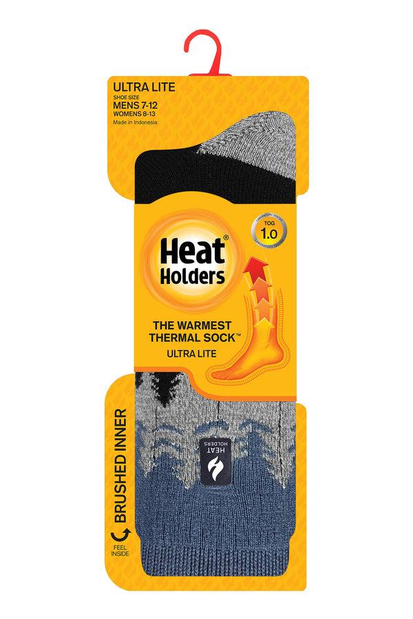 heat holders Men's ULTRA LITE™ Trees Patterned Crew Socks Black