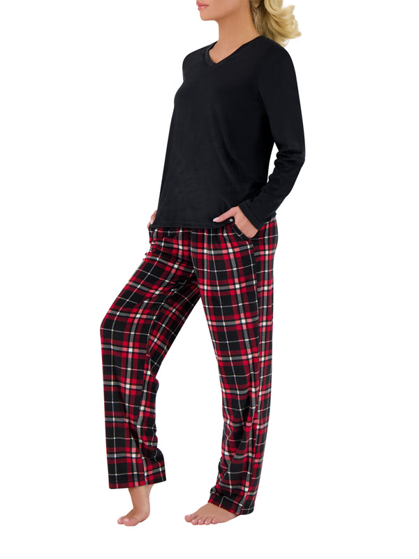 heat holders Mira Microplush Pajama Set Black/Red/Black