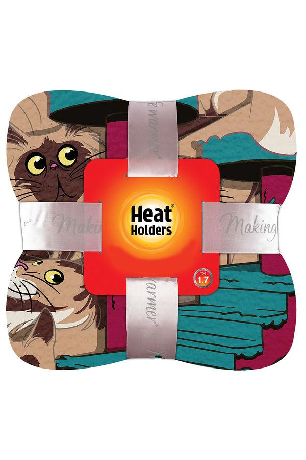 Heat Holders My Precious Cat Print Personal-Sized Throw Kiwi