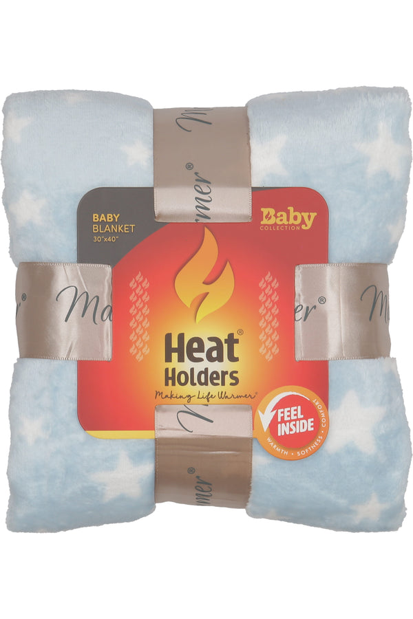 heat holders Unisex Cradle Star Printed Baby Blanket Light Blue