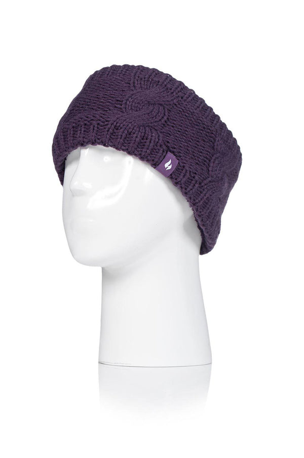 Heat Holders Women's Alta Cable Knit Headband Purple