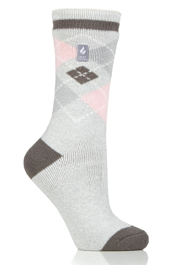 Heat Holders Women's Argyle LITE™ Socks Grey/Light Pink