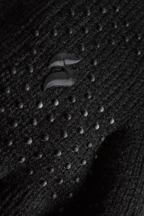 Heat Holders Women's Beth Flat Knit Silicone Grip Solid Glove Black