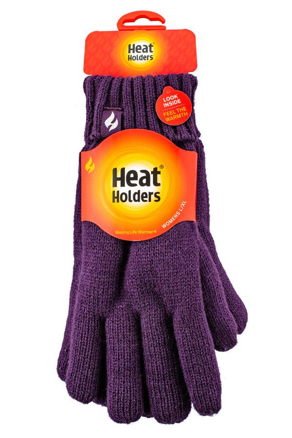 heat holders Women's Beth Flat Knit Silicone Grip Solid Glove Black