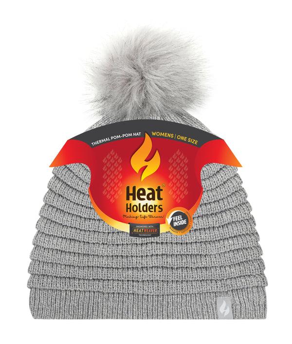 heat holders Women's Cannes Ribbed Hat With Pom Pom BEIGE