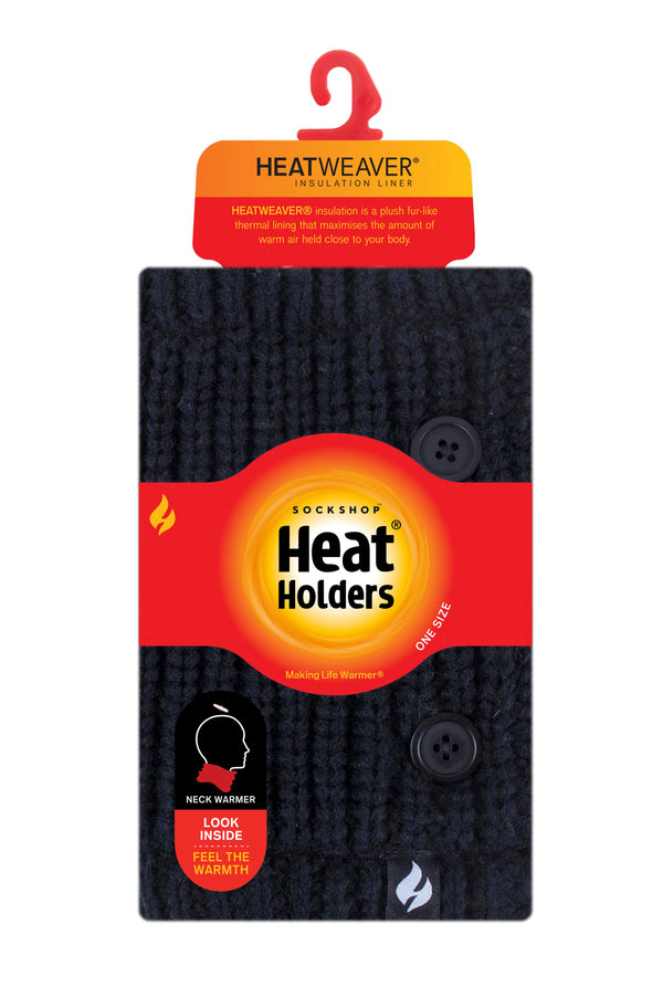 heat holders Women's Clyde Neck Warmer with buttons Black