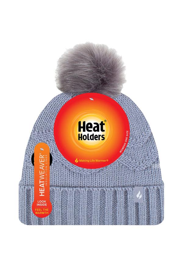 heat holders Women's Courtney Roll-Up Hat With Wispy Pom-Pom Purple