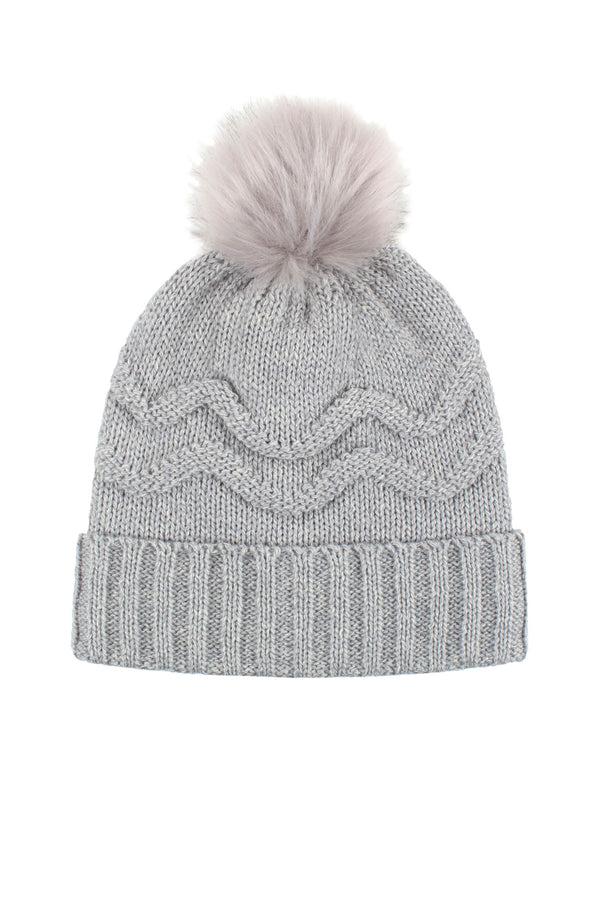 Heat Holders Women's Courtney Roll-Up Hat With Wispy Pom-Pom Purple