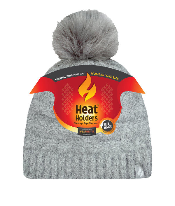 heat holders Women's Dakota Outdoor Pompom Hat Light Grey
