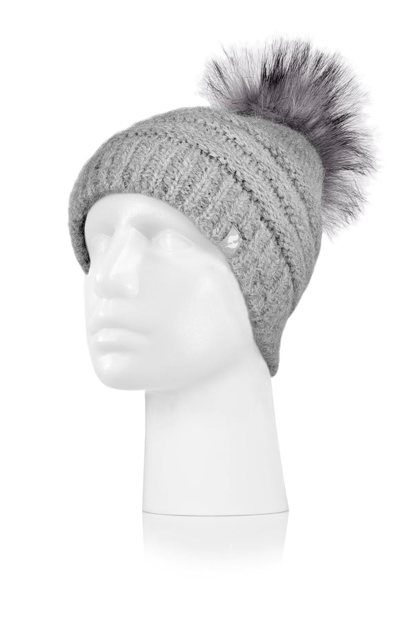 Heat Holders Women's Dakota Outdoor Pompom Hat Light Grey