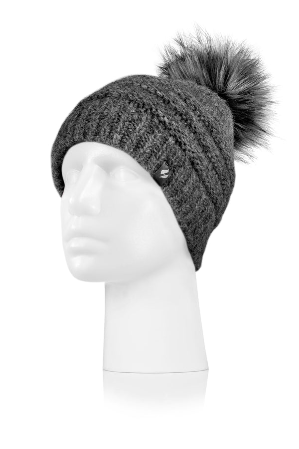 Heat Holders Women's Dakota Outdoor Pompom Hat Light Grey