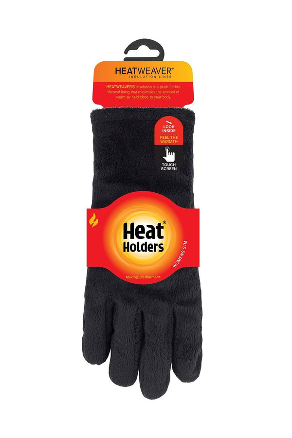 heat holders Women's Denali Fuzzy Touch Screen Gloves Black