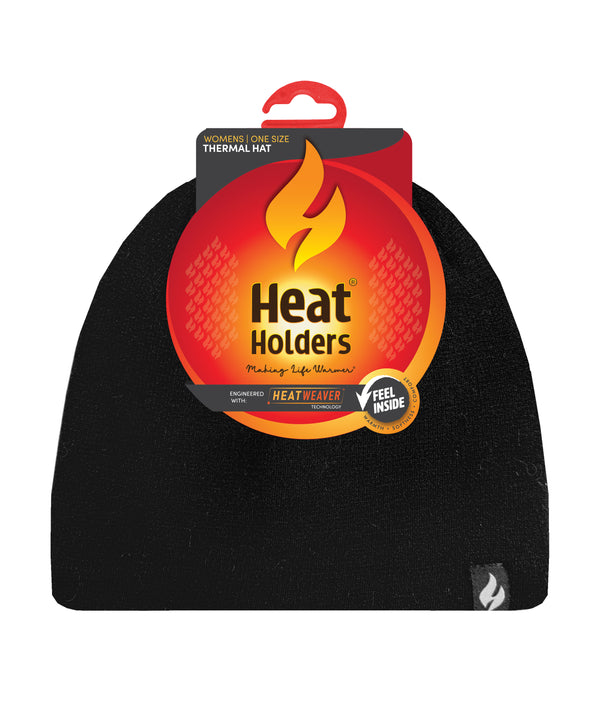 heat holders Women's Diana Flat Knit Watch Cap Black