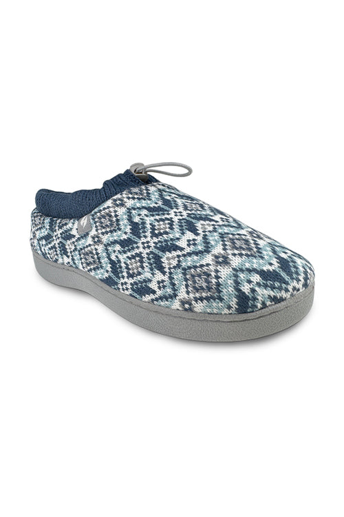 heat holders Women's Emma Fairisle Knit Drawstring Slippers Blue