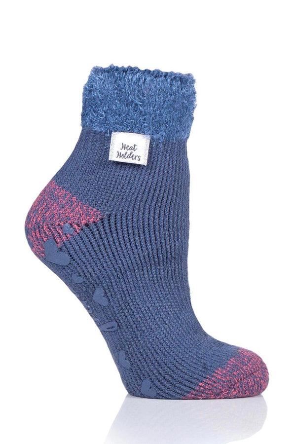Heat Holders Women's Feather Top Lounge Socks Muted Blue