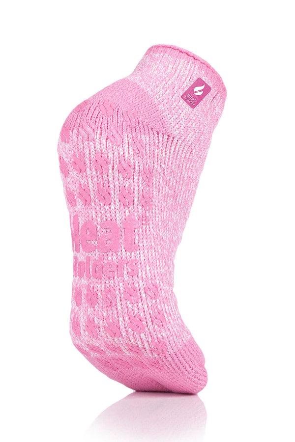 Heat Holders Women's Iris Twist Ankle Slipper Socks Light Pink/Cream