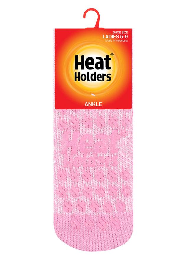 heat holders Women's Iris Twist Ankle Slipper Socks Light Pink/Cream