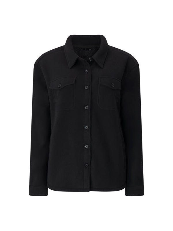 heat holders Women's Jacqueline Long Sleeve Solid Shirt Jacket Black