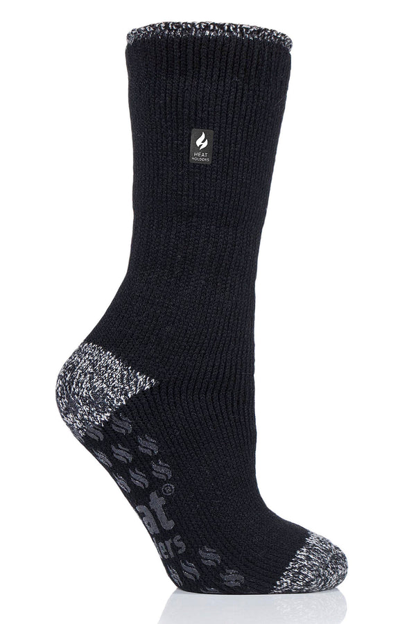 Heat Holders Women's Juniper Crew Slipper Socks Black