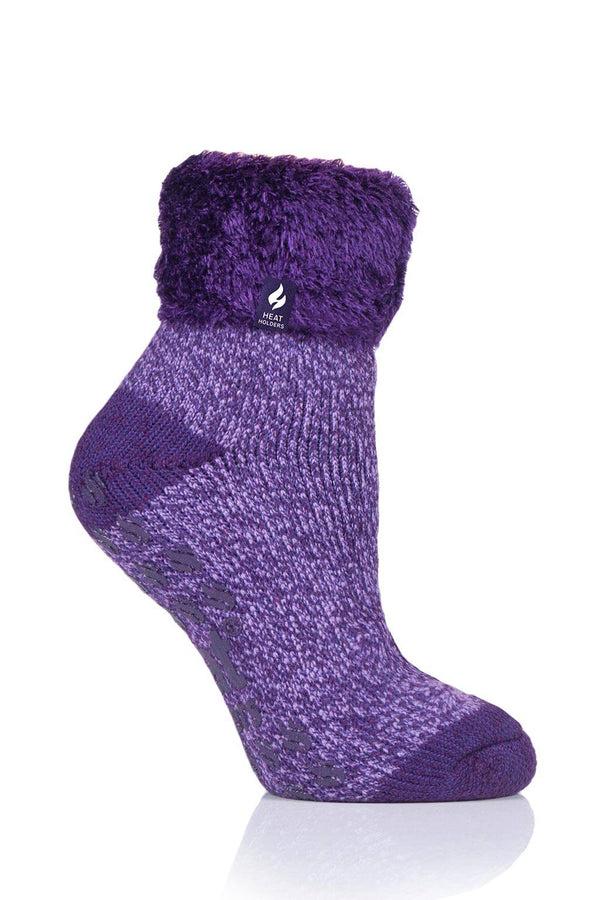 Heat Holders Women's Lily Twist Lounge Socks Purple