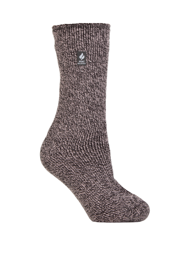 Heat Holders Women's LITE™ Malia Merino Twist Wool Crew Sock Dusty Pink/Grey