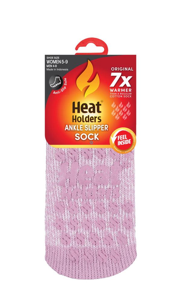 Heat Holders Women's Liv Stripe Ankle Slipper Sock Cabernet Wine