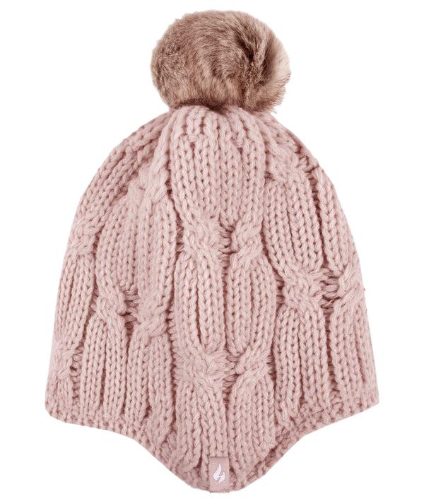 Heat Holders Women's Nikki Cosy Ears Hat W/ Pom Pom Dusty Pink