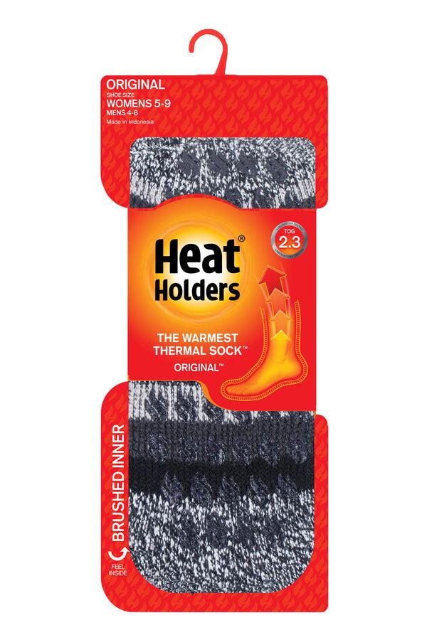 heat holders Women's Petunia Stripe Crew Slipper Socks Black