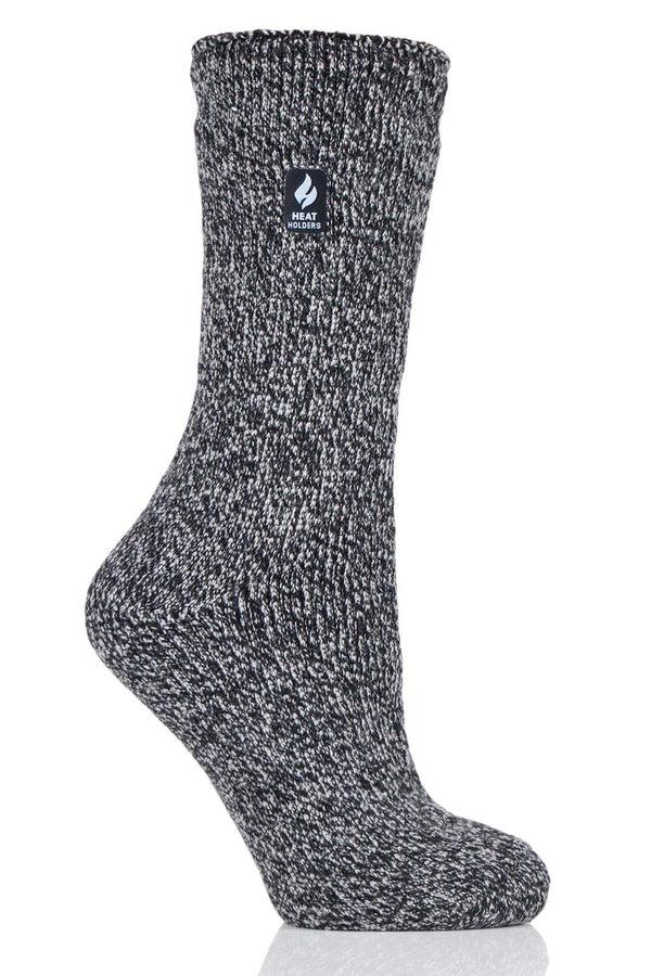 Heat Holders Women's Primrose ORIGINAL™ Twist Crew Sock Black/Light Grey