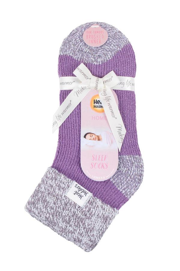 heat holders Women's Rib Cuff Sleep Socks Cream/Light Pink