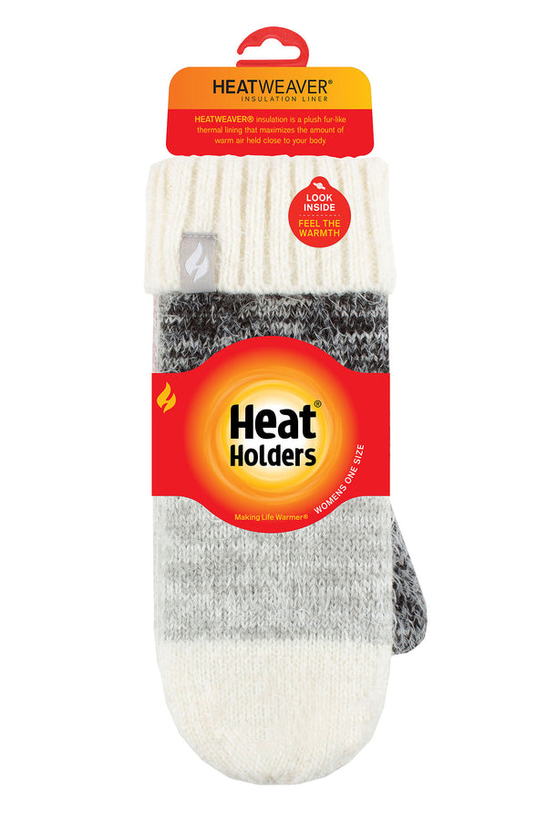heat holders Women's Sloane Feather Knit Mittens Charcoal