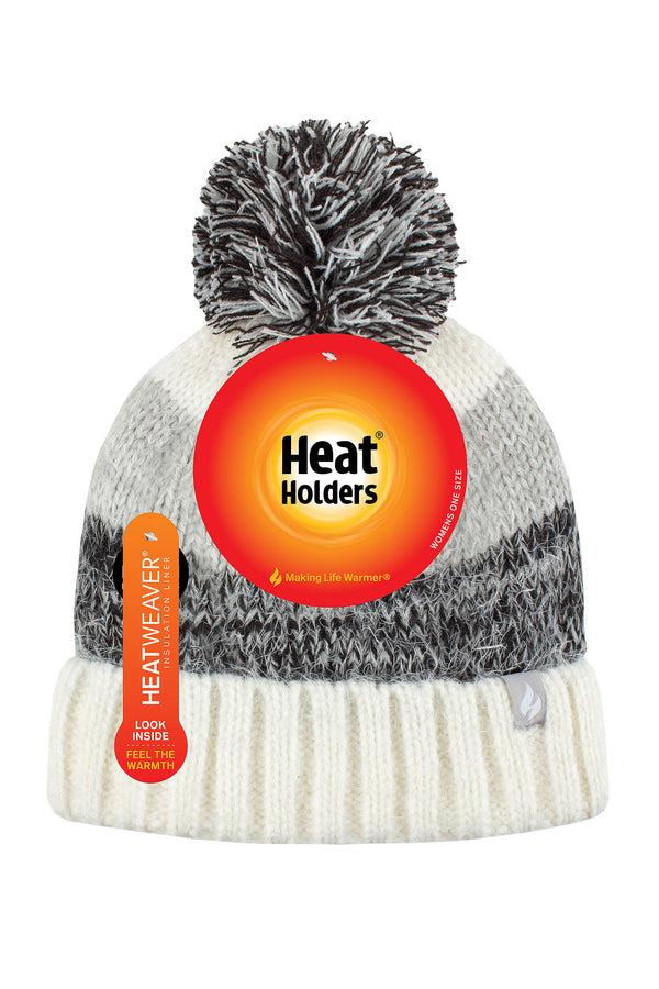 heat holders Women's Sloane Feather Knit Roll Up Hat Charcoal