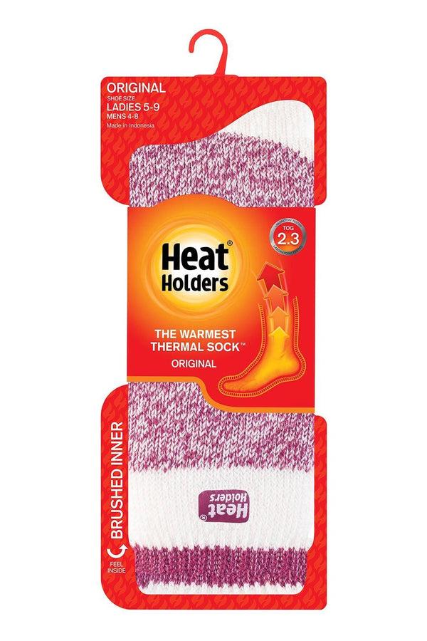 heat holders Women's Snowdrop ORIGINAL™ Cream Block Twist Socks Berry/Berry
