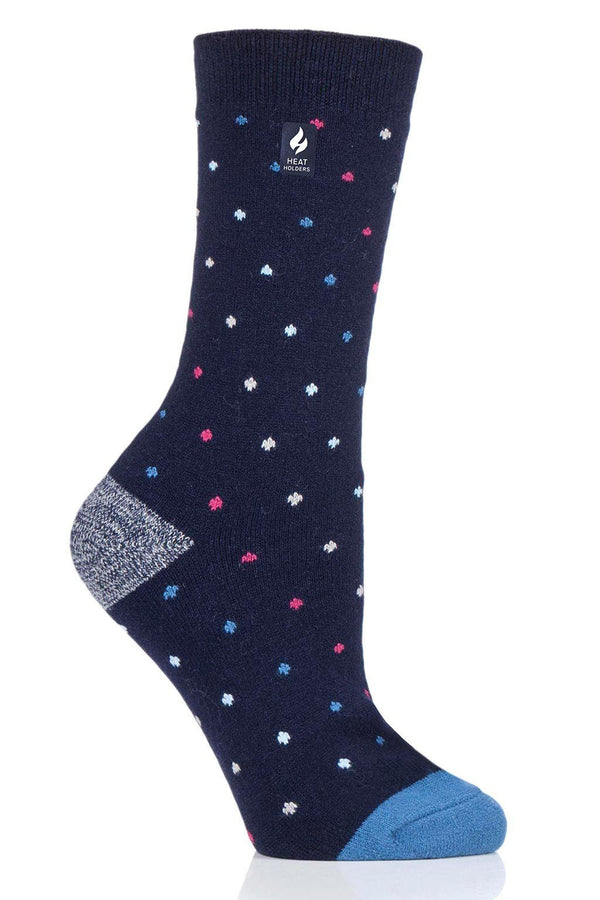 Heat Holders Women's Spots Pattern ULTRA LITE™ Socks Navy
